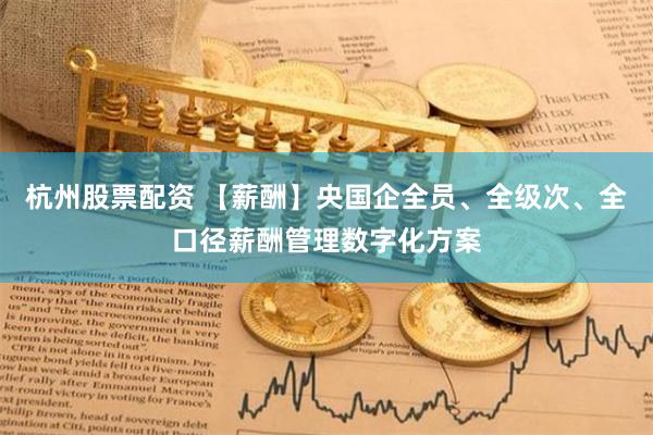 杭州股票配资 【薪酬】央国企全员、全级次、全口径薪酬管理数字化方案